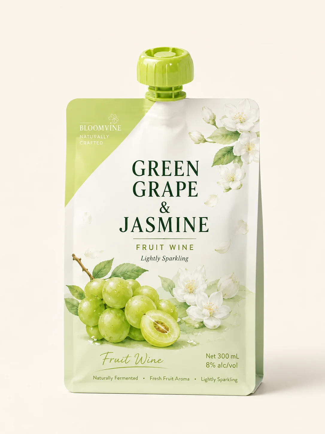 Custom beverage packaging pouches for alcoholic drinks and cocktails