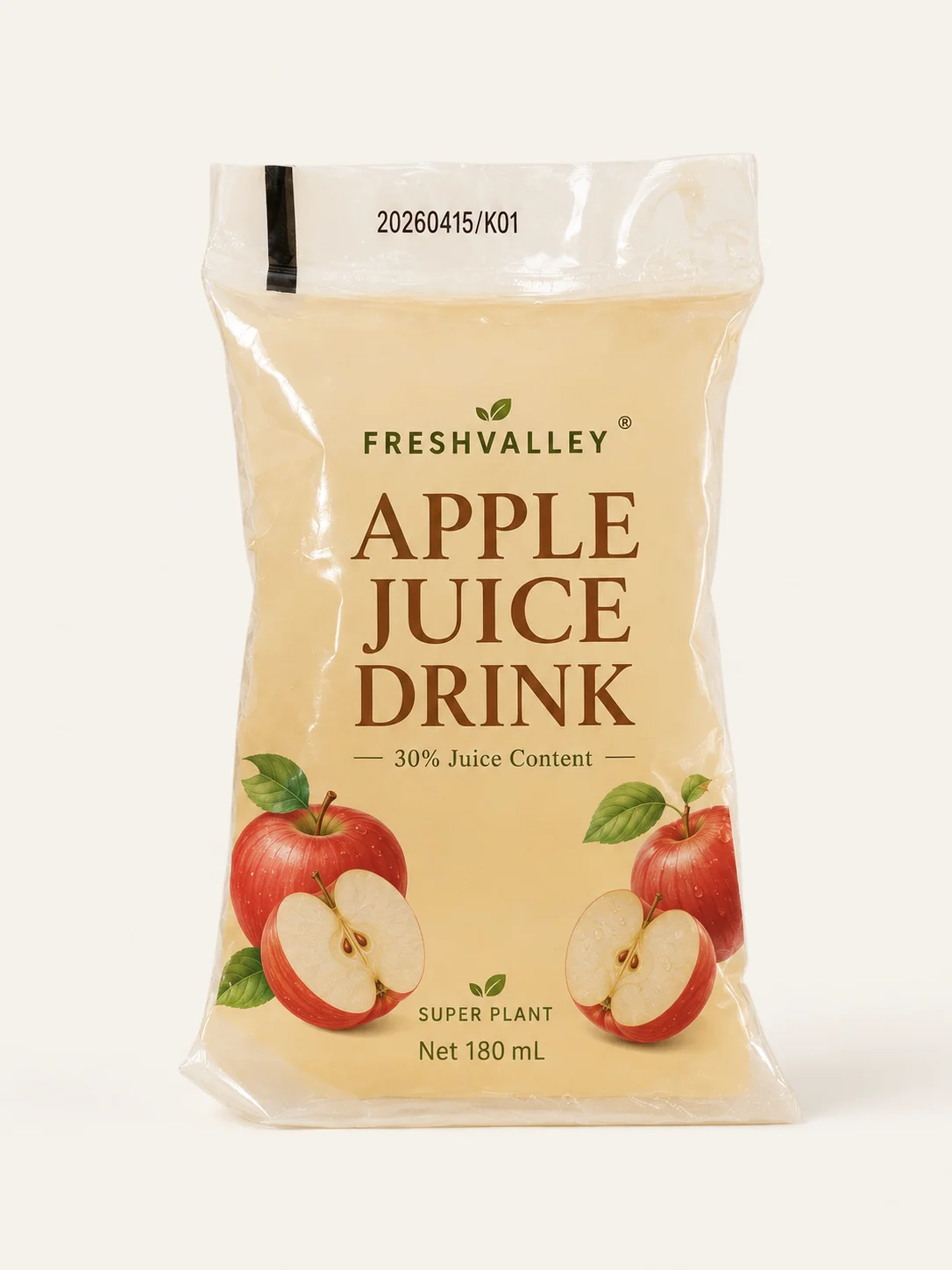 Drink packaging pouches with spout for apple juice