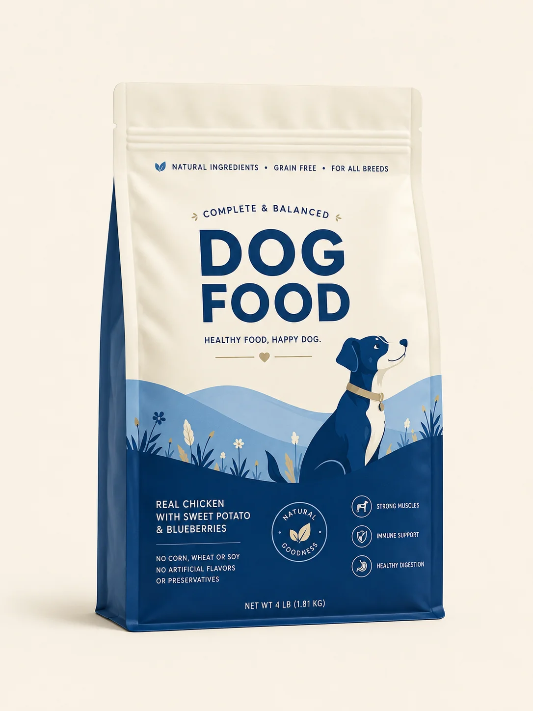 Custom pet food packaging bags for dry dog food