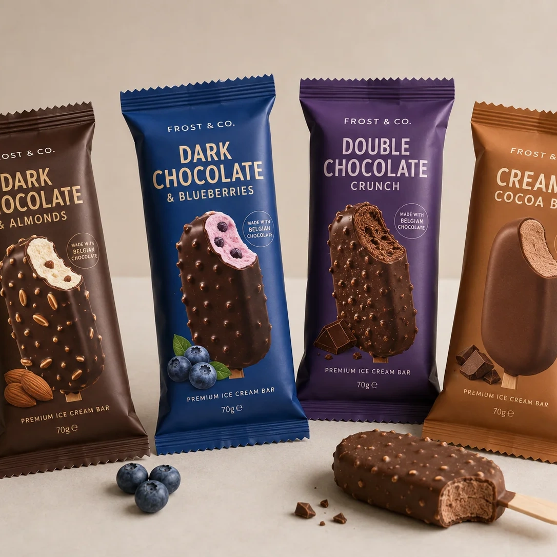 Custom fin seal flexible packaging pouches