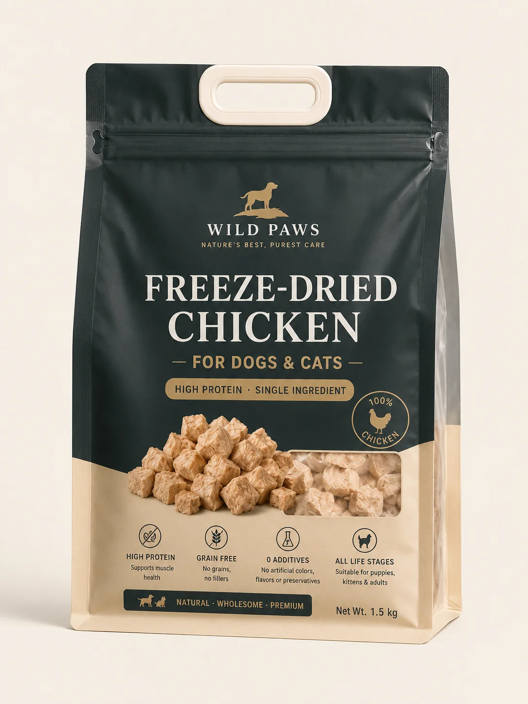 Custom pet food packaging bags for freeze-dried pet food