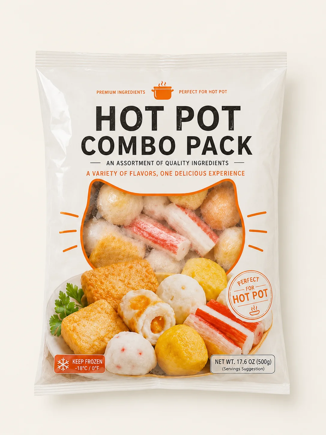 Custom frozen food packaging bags for hot pot ingredients