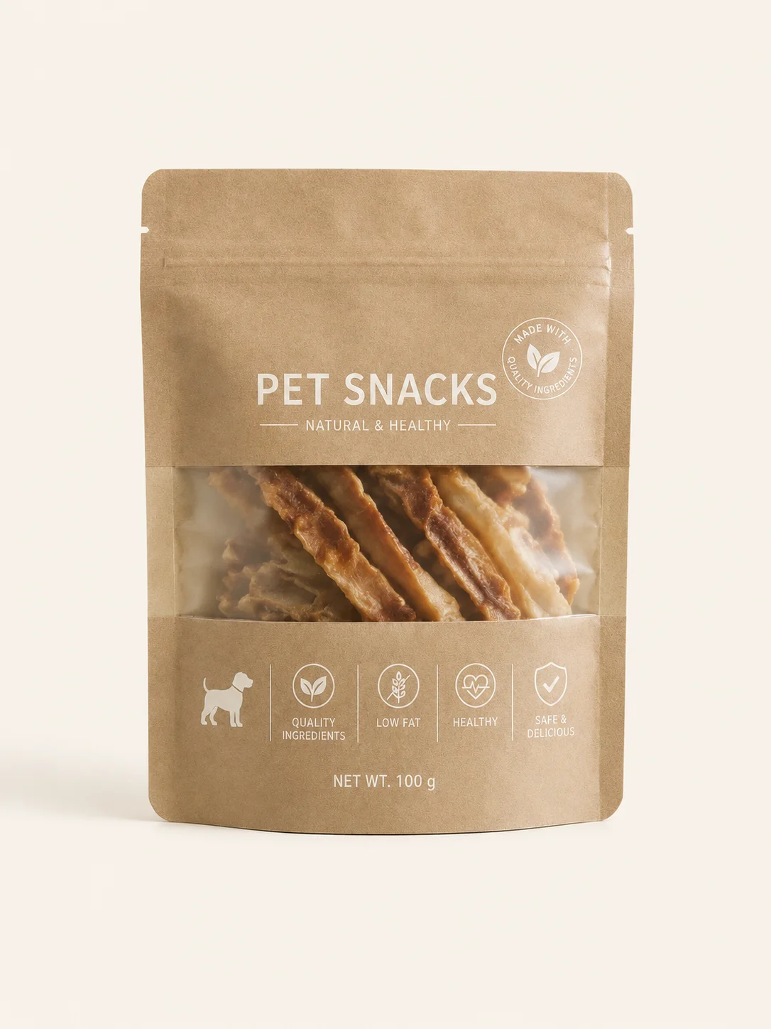 Custom pet food packaging bags in multiple printed sizes