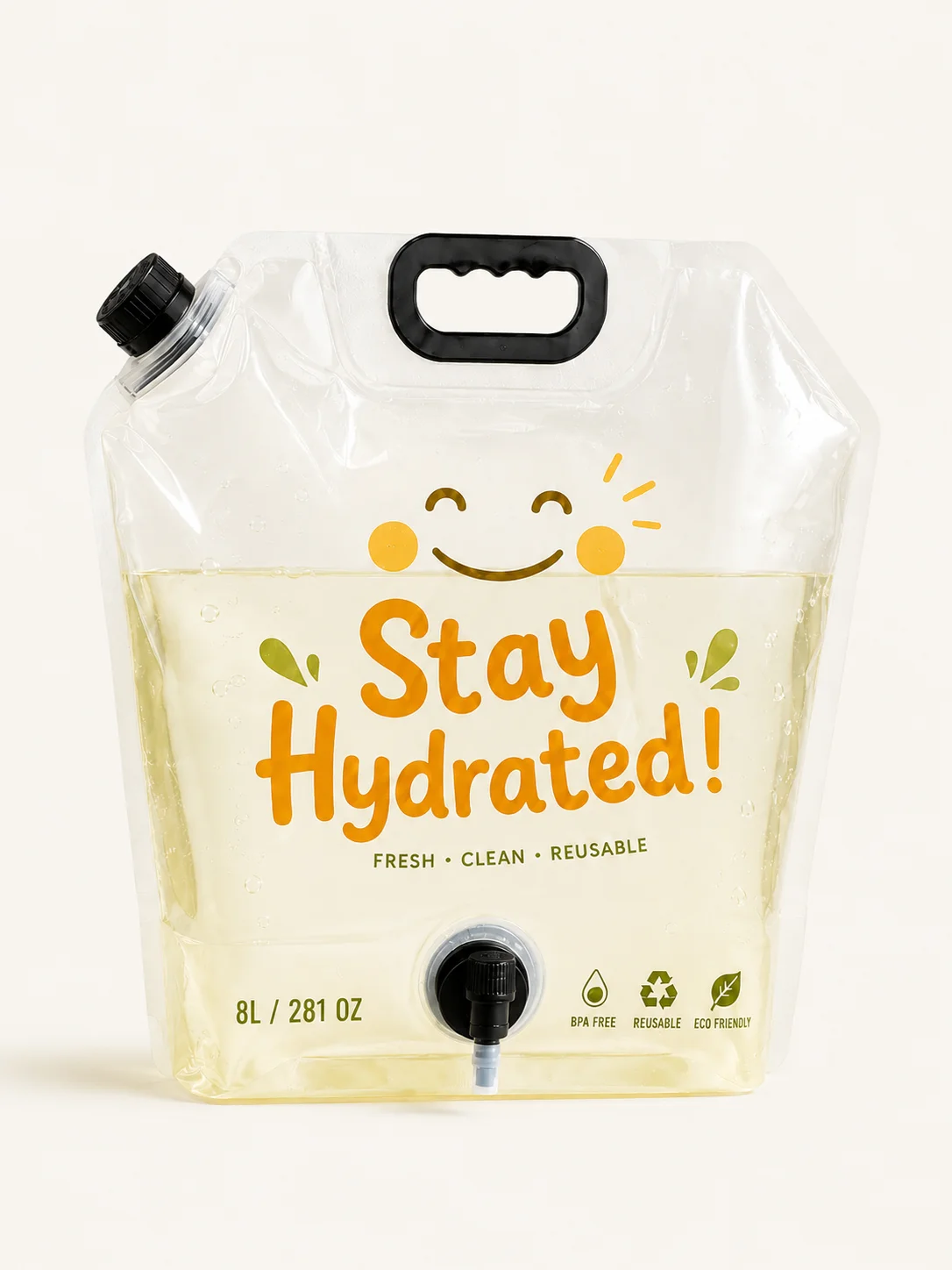 Flexible packaging for beverages in portable outdoor water pouches