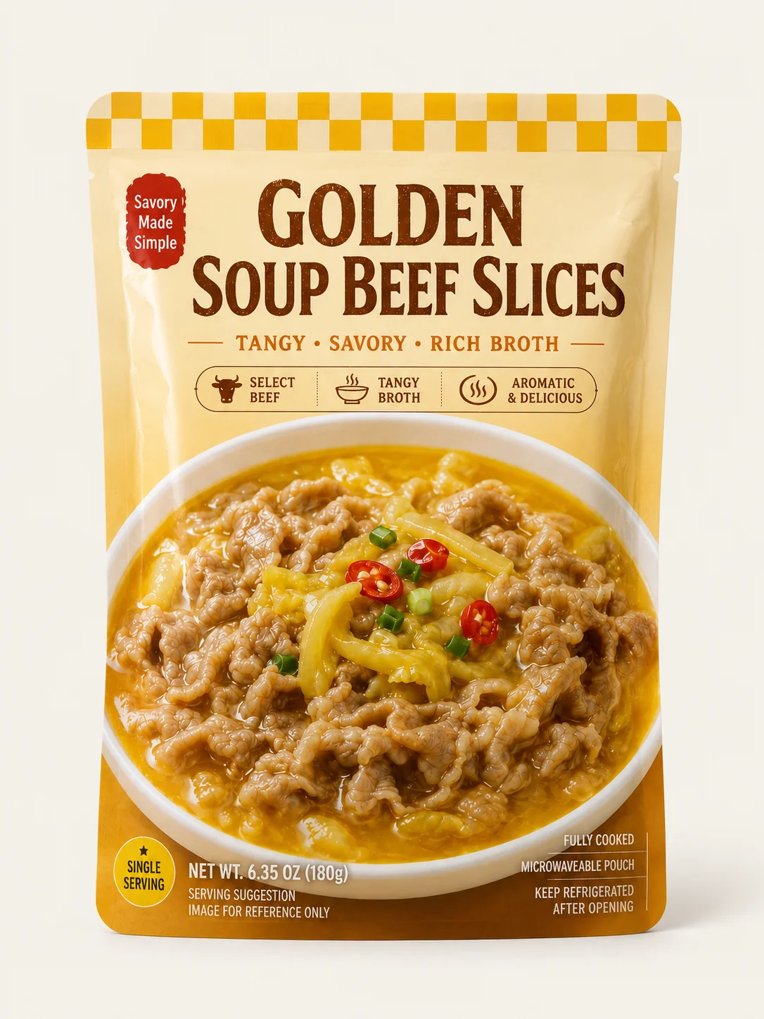 Flexible packaging for frozen food and prepared meals