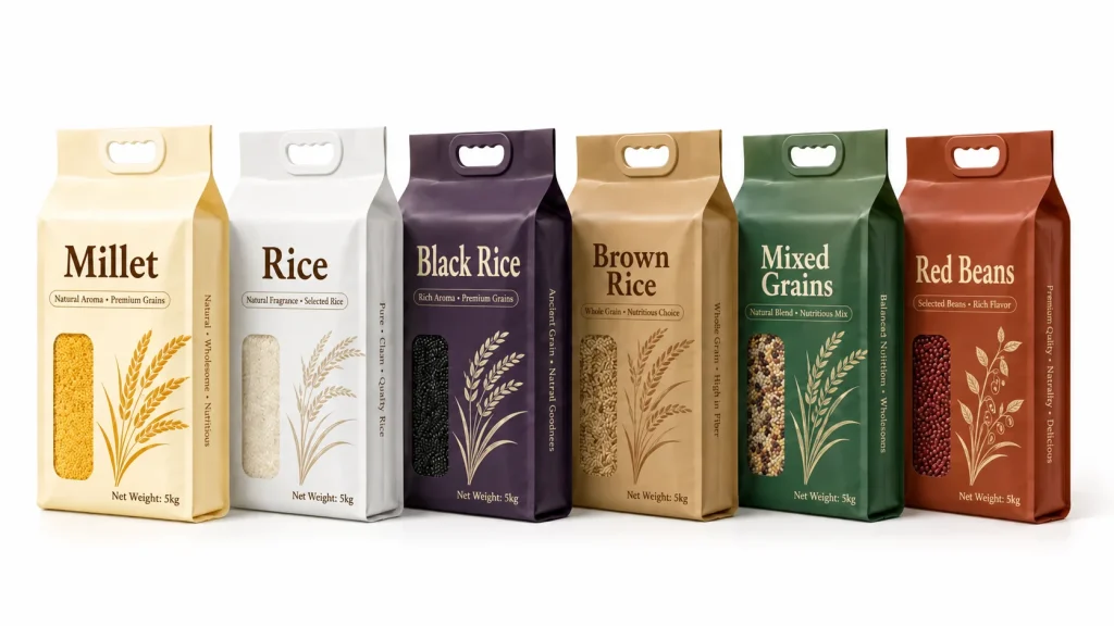 Quad Seal Pouches Grain Bags