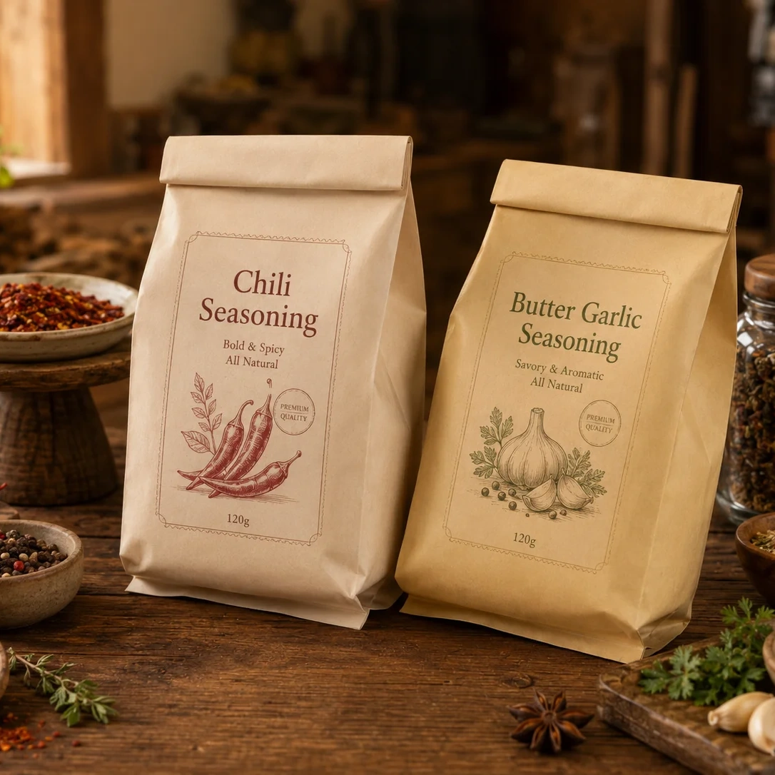 Custom side gusset flexible packaging pouches