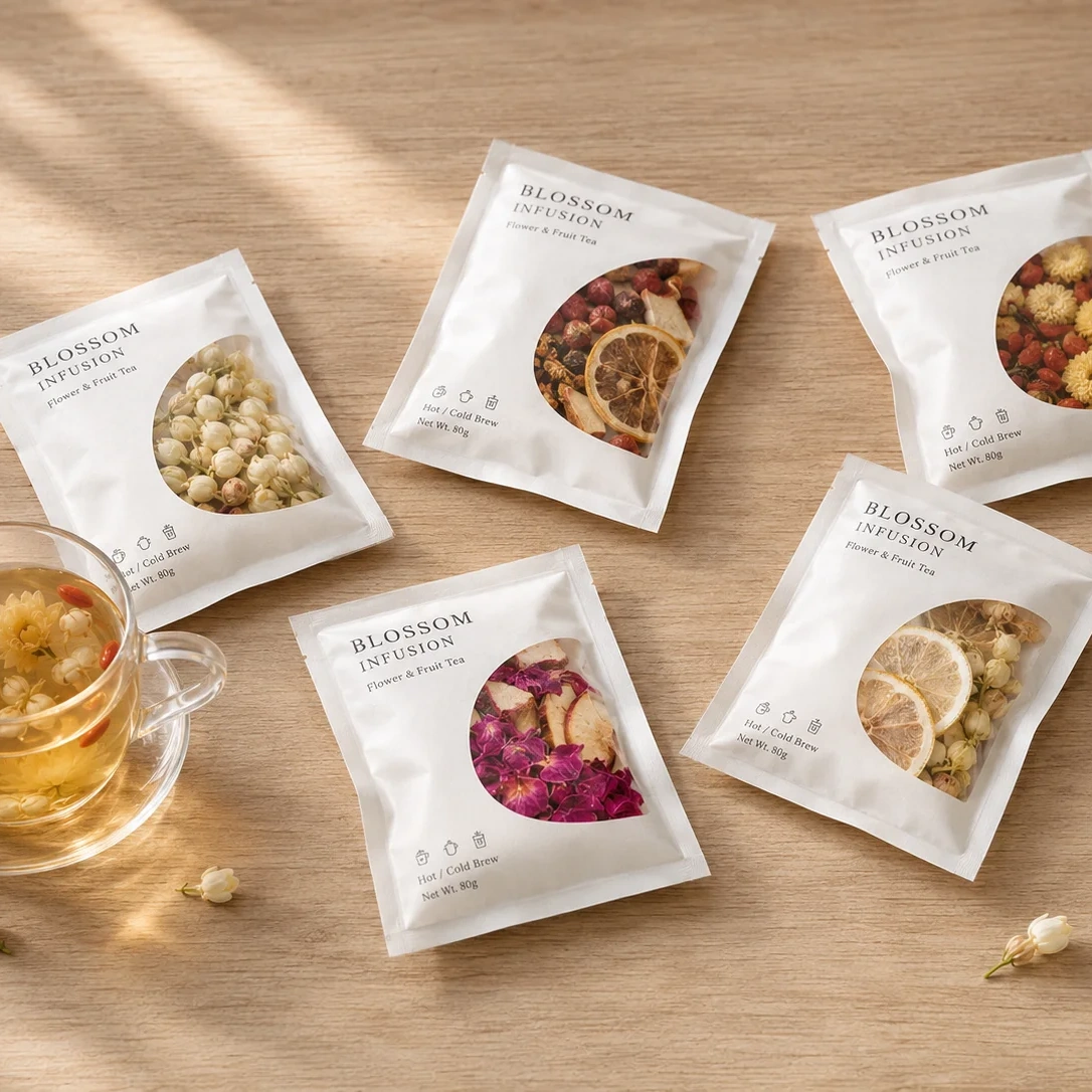 Custom three-side-seal flexible packaging pouches