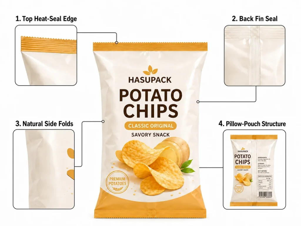 fin seal pouches - structure features