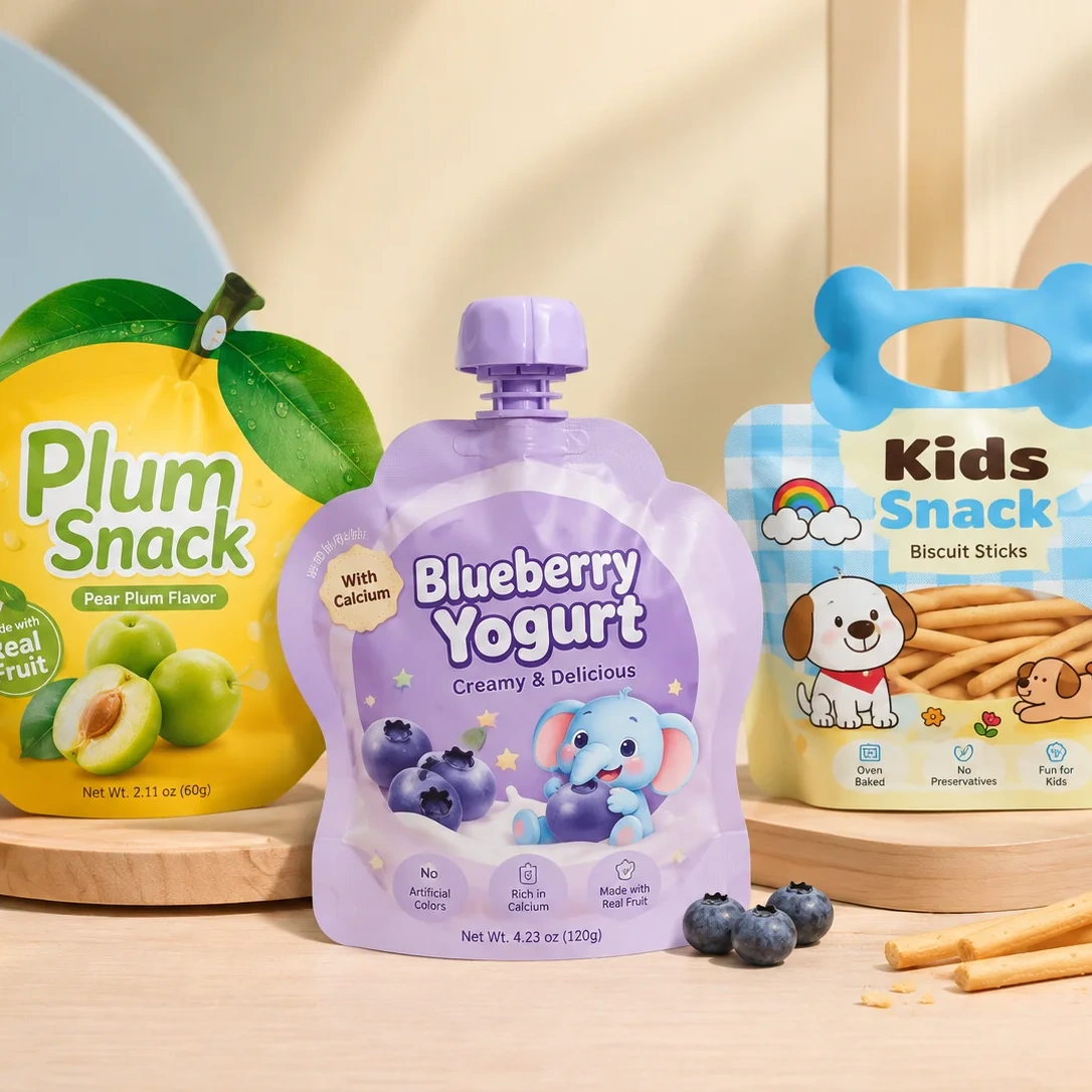 Custom shaped flexible packaging pouches