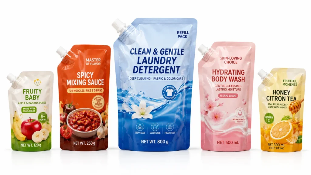 spout pouches - food and household products