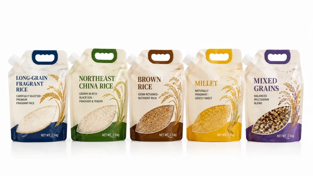 spout pouches - rice and grains