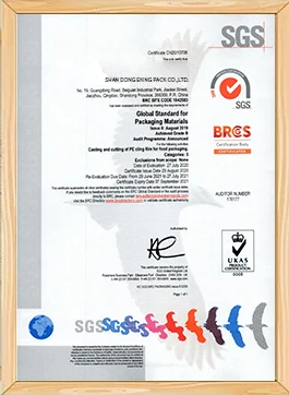 Custom Flexible Packaging Manufacturer Certifications 4