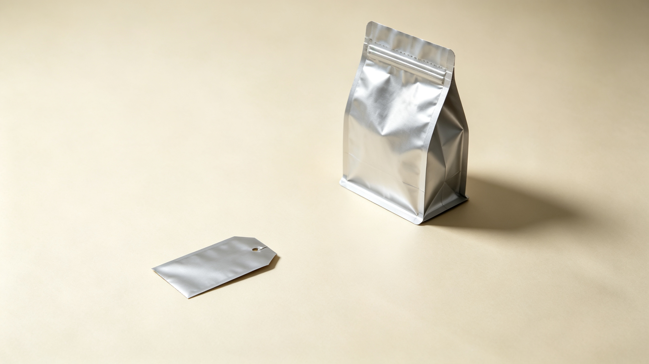 Silver aluminium foil stand-up pouch and sample bag