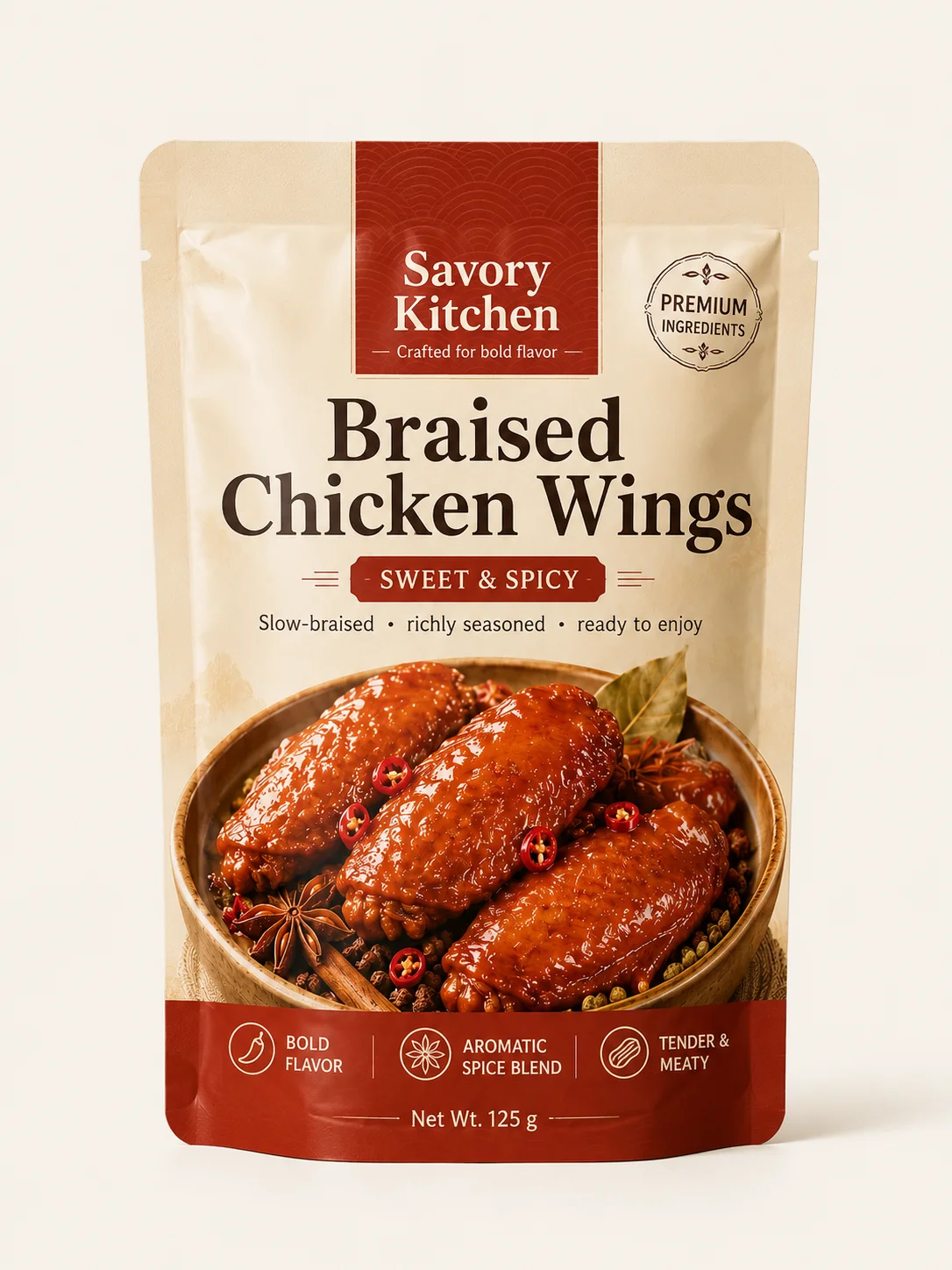 Custom crispy chicken snack packaging pouch