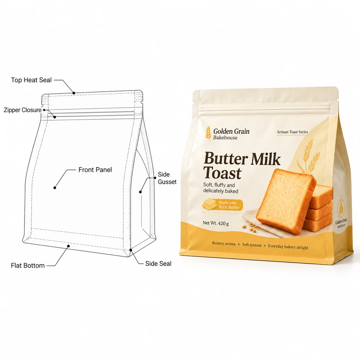 Custom Bread Packaging | Printed Bakery Pouches - Image 4