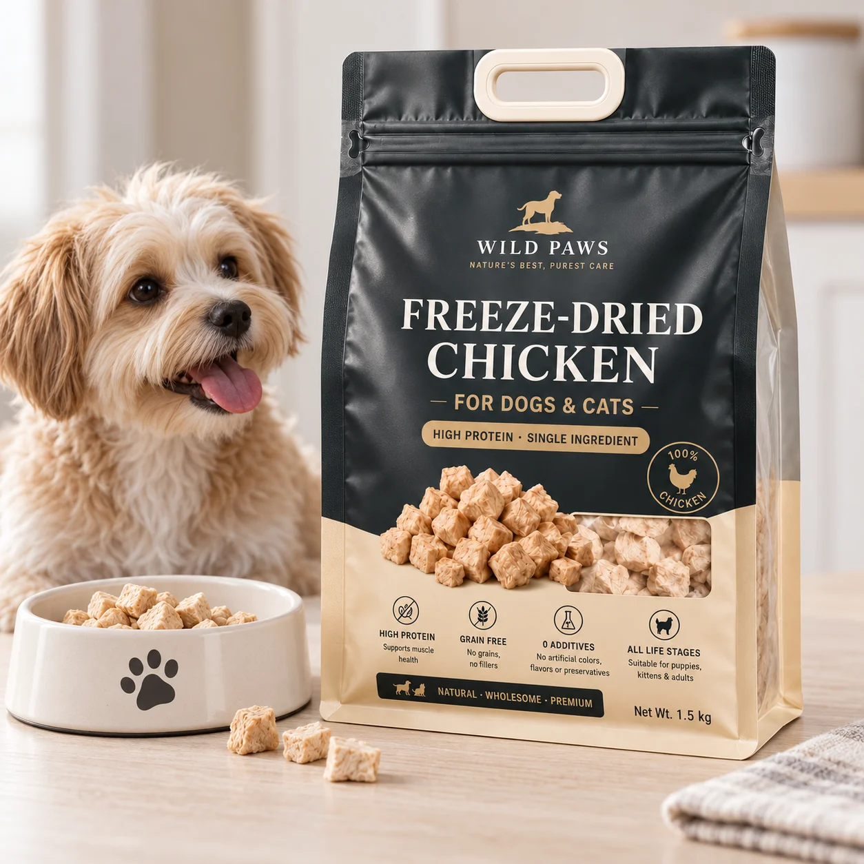 Custom Freeze-Dried Pet Food Packaging | Custom Printed Pet Food Pouches - Image 5
