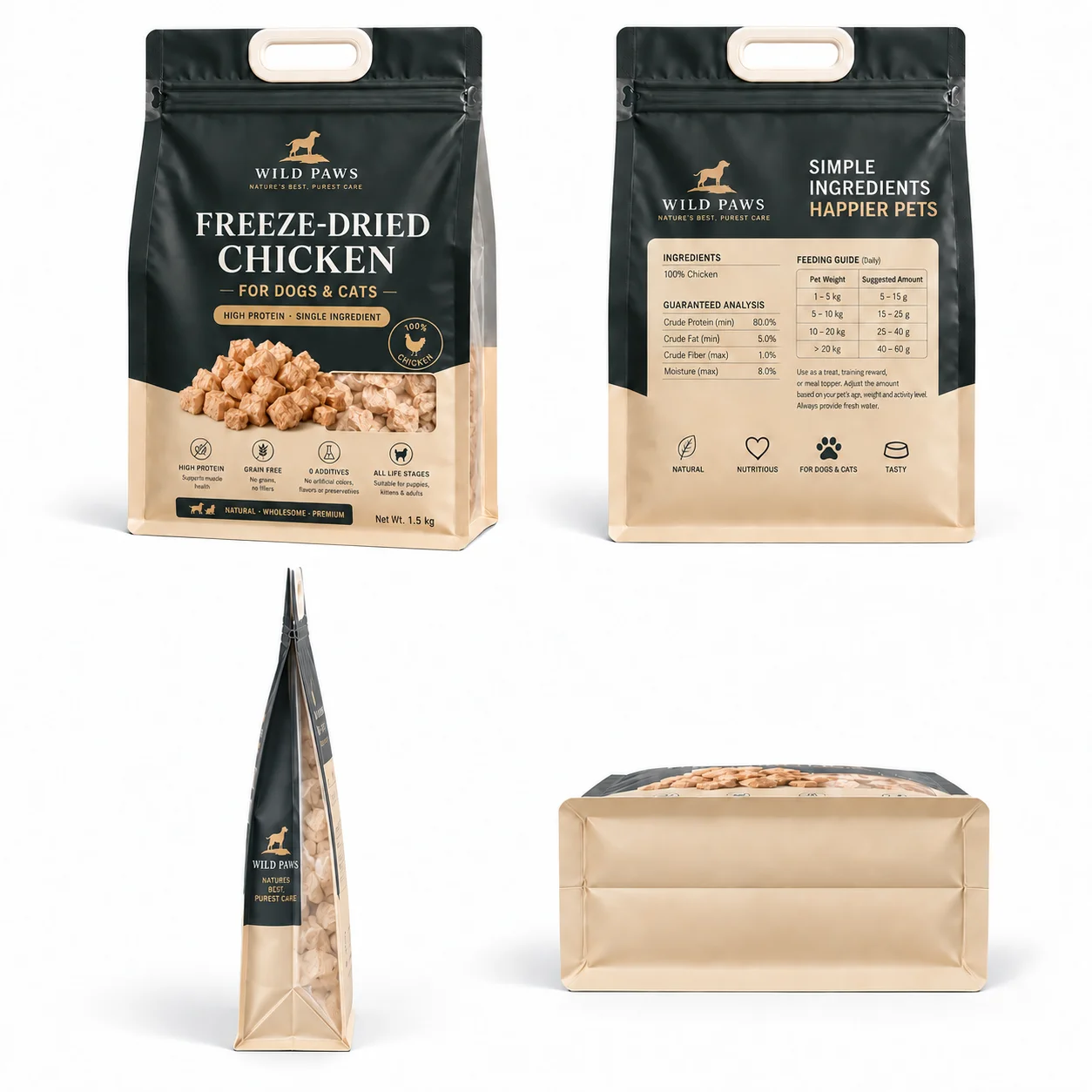 Custom Freeze-Dried Pet Food Packaging | Custom Printed Pet Food Pouches - Image 3