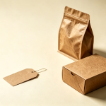 Brown kraft paper stand-up pouch, kraft box and paper hang tag