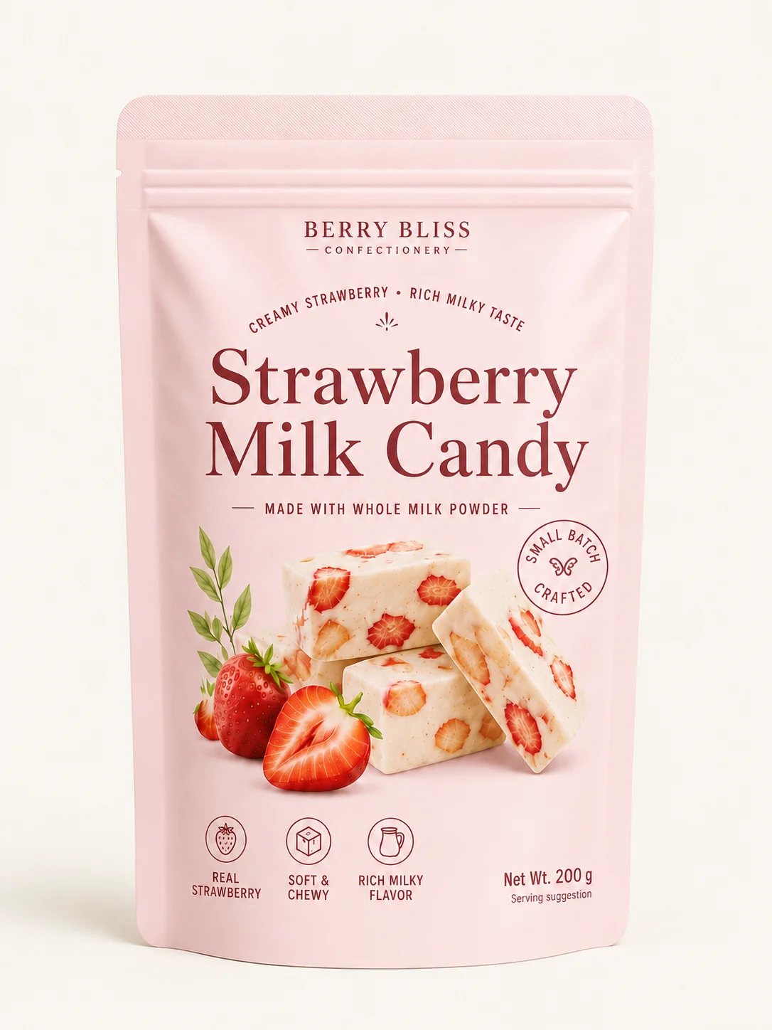 Custom printed nougat candy packaging pouches