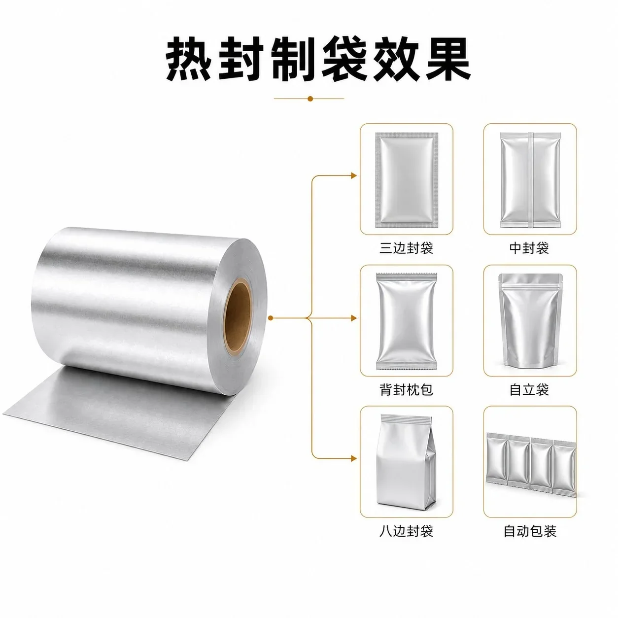 Metallized Moisture-Proof Packaging Roll Film Customization: Food-Grade Laminated Roll Film Manufacturer for Pouch Making and Automatic Packaging packaging view