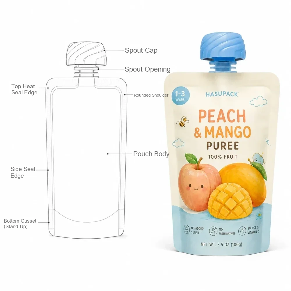 Custom Puree Pouches | Spout Pouches for Food Packaging | Baby Food Packaging - Image 4