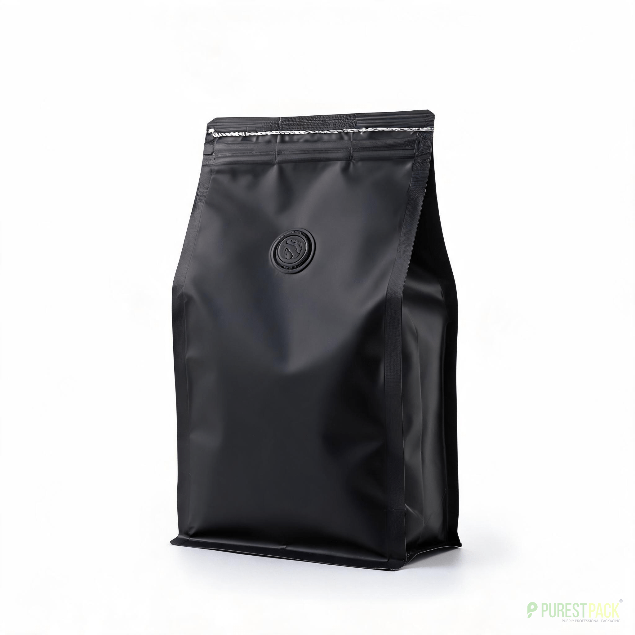 Custom printed flat bottom coffee pouch with degassing valve