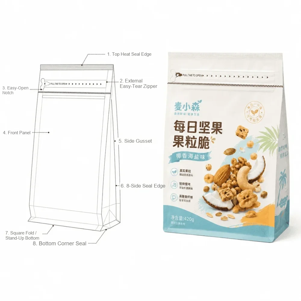 Nut Pouches, Coffee Bean, Snack and Tea Pouches, Baked Goods Pouches - Image 4