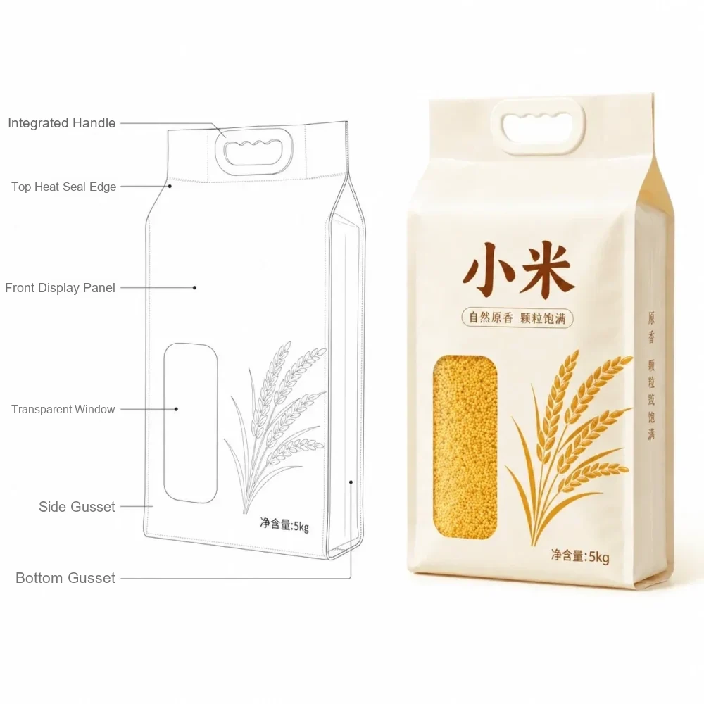 Custom Rice Bags | Printed Rice Packaging Pouches | Custom Grain Packaging Bags - Image 4