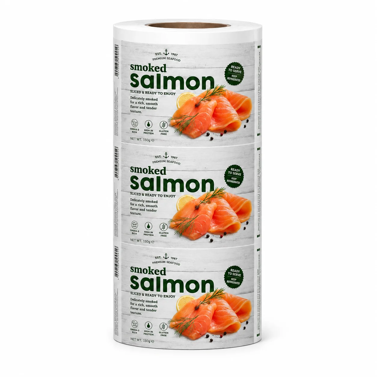 Custom printed lidding film roll for food tray sealing