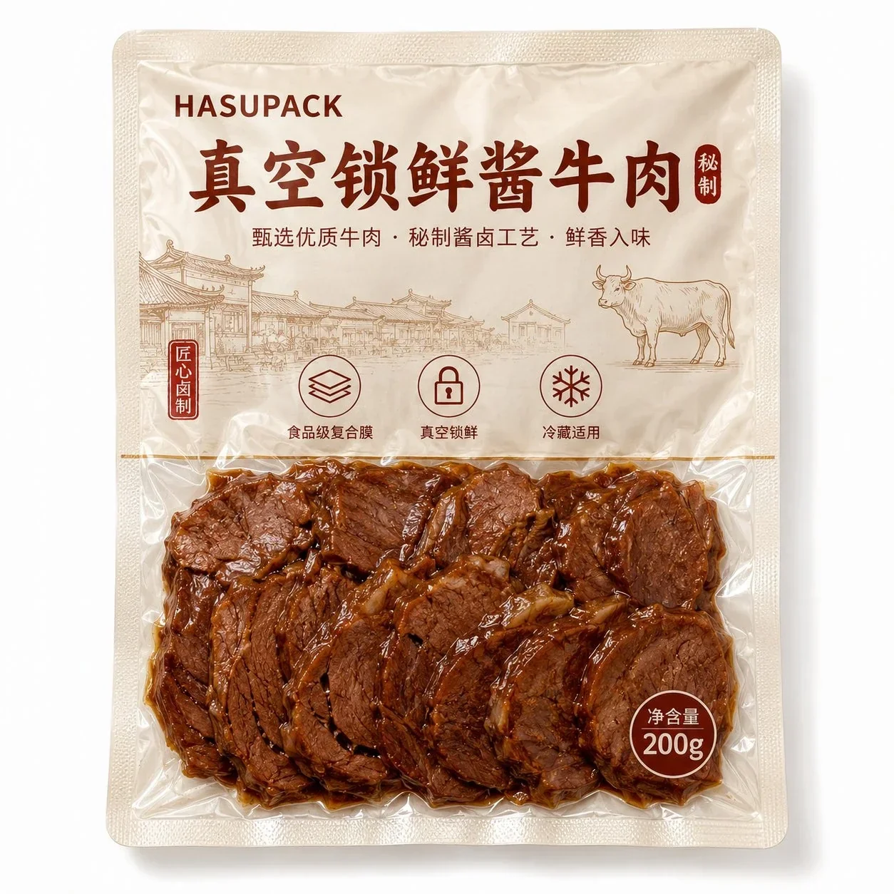 Food Vacuum Pouch Customization: Freezer Pouch Manufacturer for Fish Fillets, Seafood, Deli Meat and Fresh Meat packaging view
