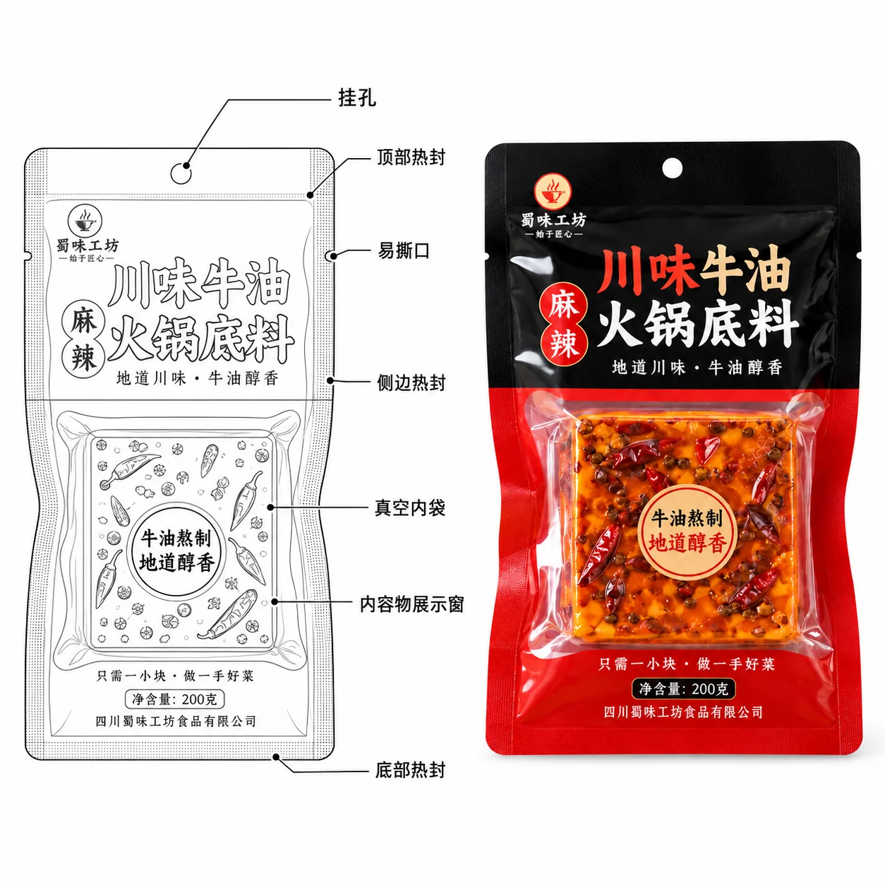 hot pot soup base pouches pouch construction diagram