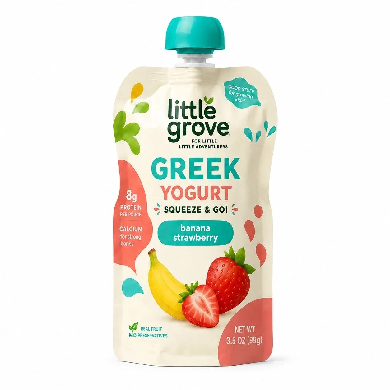 Children's Yogurt Spout Pouch Customization: Food-Grade Yogurt Pouch, Fruit Puree Spout Pouch with Spout for Baby Food packaging view