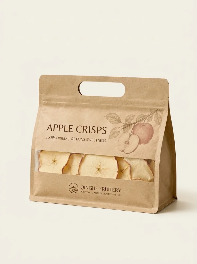 Custom agricultural packaging bags for dried apple crisps
