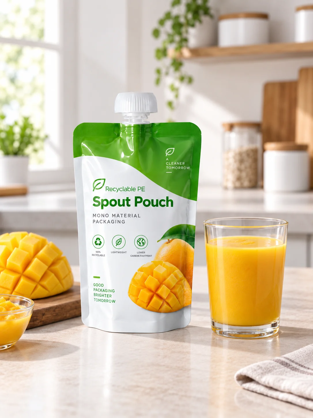 recyclable-spout-pouch sustainable flexible packaging