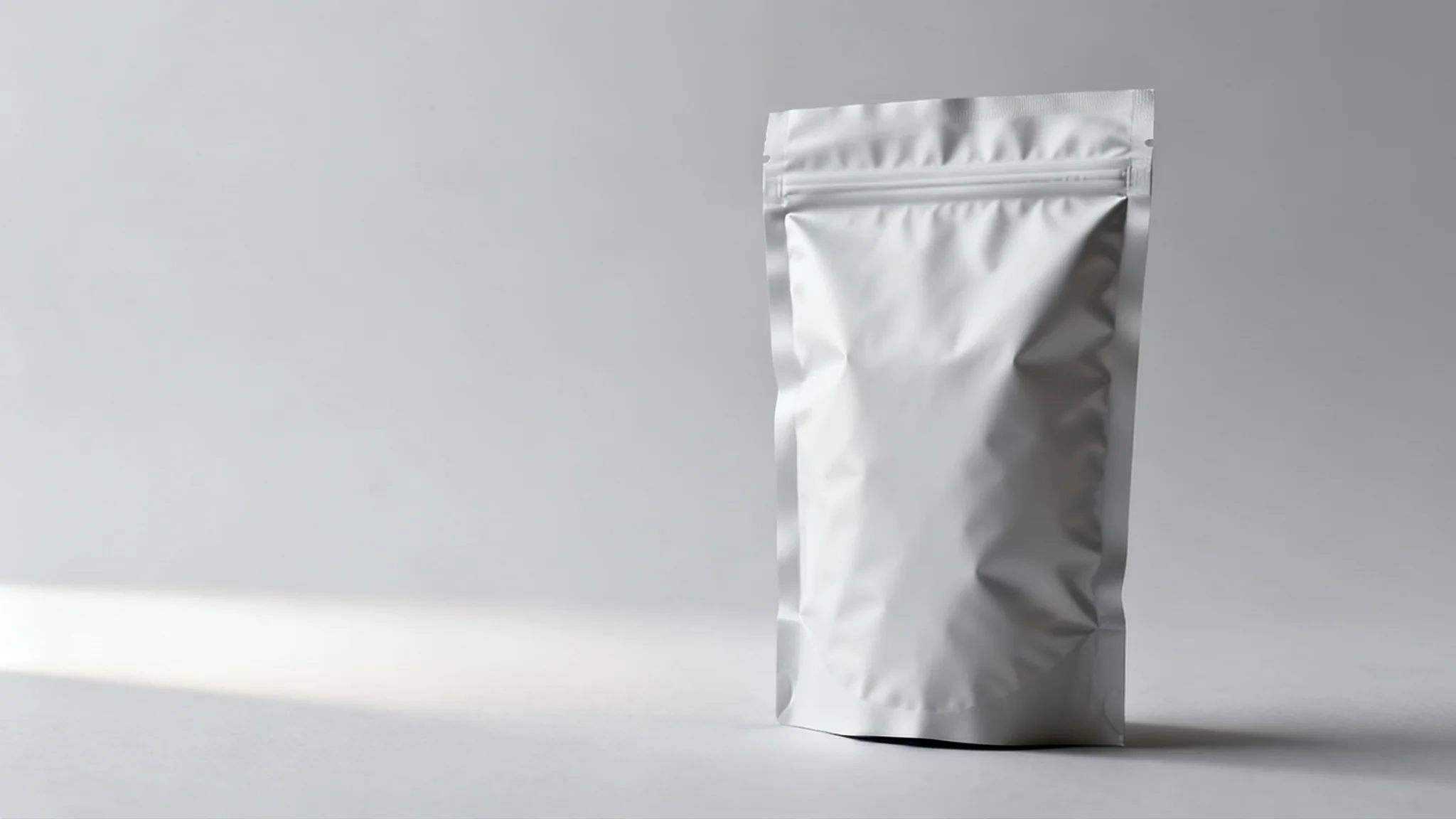 Roasted seed packaging: an unbranded stand-up pouch of salted sunflower and pumpkin seeds